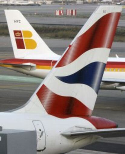 Cruce de aviones de Iberia y British en Barajas.