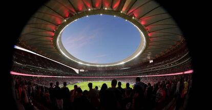 La vista del estadio Wanda Metropilitano desde el interior. 