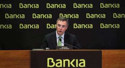 El director general de Presidencia de Bankia, José Sevilla, durante la presentación de los resultados.