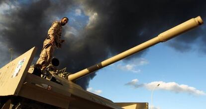 A Libyan soldier in Benghazi in December.