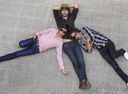 Axel Pi, Jesús Senra y Marc Ros, el trío barcelonés Sidonie, ayer en Madrid.