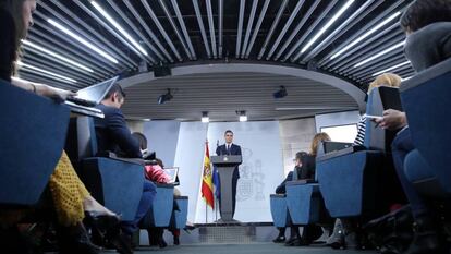 Pedro Sánchez el pasado viernes en La Moncloa. 