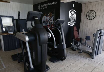 Algunas de las máquinas que usan los internacionales españoles en el gimnasio.
