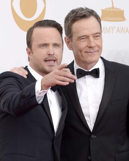 Bryan Cranston y Aaron Paul pasearon su bromance, como viene siendo habitual, por la alfombra roja.