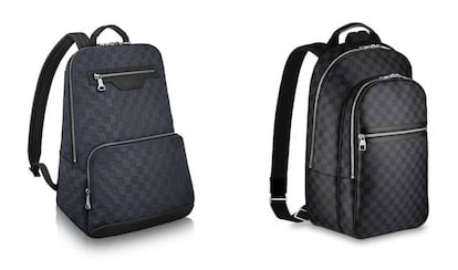 Mochilas 'Avenue' en piel Damier Infini (1.990 €) y modelo 'Michael' en lona Damier Graphite (1.750 €), de Louis Vuitton.