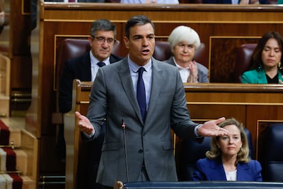 El presidente del Gobierno, Pedro Sánchez, en el Congreso de los Diputados en Madrid.