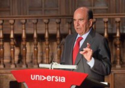 Emilio Botín, el viernes durante la junta de accionistas de Universia.