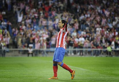 Falcao celebra un gol en el Calderón