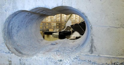 El forat que van fer els lladres de Hatton Garden.