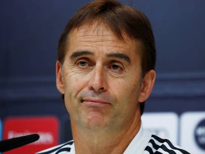 Lopetegui, en la conferencia de prensa.