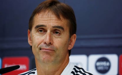 Lopetegui, en la conferencia de prensa.