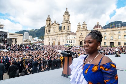 La nueva vicepresidenta de Colombia, Francia Márquez, durante la ceremonia de posesión, en Bogotá, el 7 de agosto de 2022.