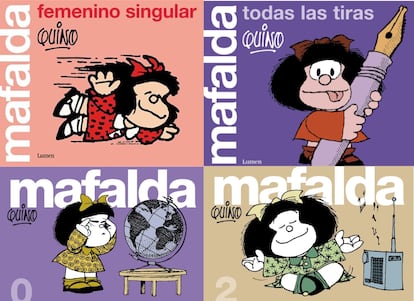 Image of an exhibition about Mafalda in the Port of Valencia in 2021.