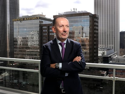 Juan Jose Suárez, presidente no ejecutivo del grupo Azcoyen, en las oficinas de la compañía en Madrid.