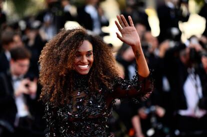 La modelo etíope Gelila Bekele llega este miércoles a la inauguración en Cannes de 'Les Miserables'.