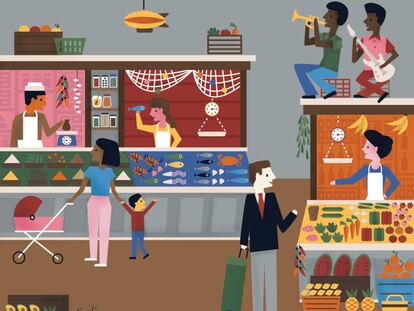 Una de las ilustraciones del libro 'Manual para aderezar el mundo. Recetario para fiestas y celebraciones'.