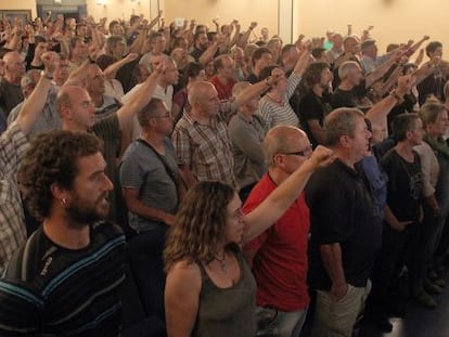 Un momento del acto celebrado en Gernika esta mañana.