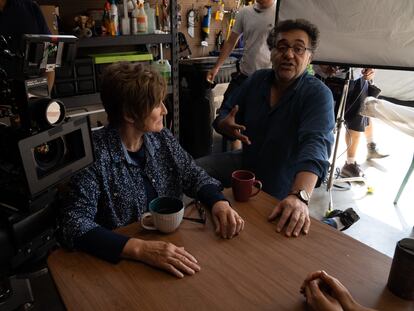 Glenn Close y Rodrigo García, en el rodaje de 'Cuatro días'.