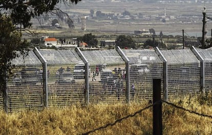 Valla de seguridad en la frontera del Golán ocupado por Israel y Siria.