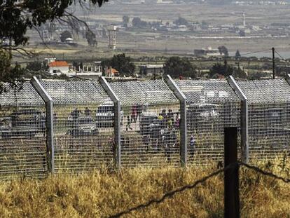 Valla de seguridad en la frontera del Gol&aacute;n ocupado por Israel y Siria. 