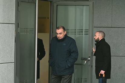 El excomisario Enrique García Castaño, apodado 'El Gordo', a su llegada a la Audiencia Nacional como investigado por el juez de la Audiencia Nacional que instruye el 'caso Villarejo'.