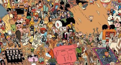 Viñeta de 'Aventuras de un oficinista japonés', nominado a los Eisner 2014.