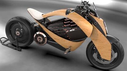 Newron, la moto eléctrica y con carenado de madera.