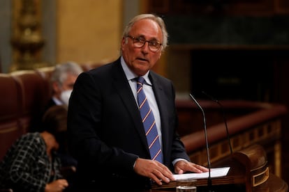 El diputado de Vox, Juan José Aizcorbe, en el pleno del Congreso de los Diputados.