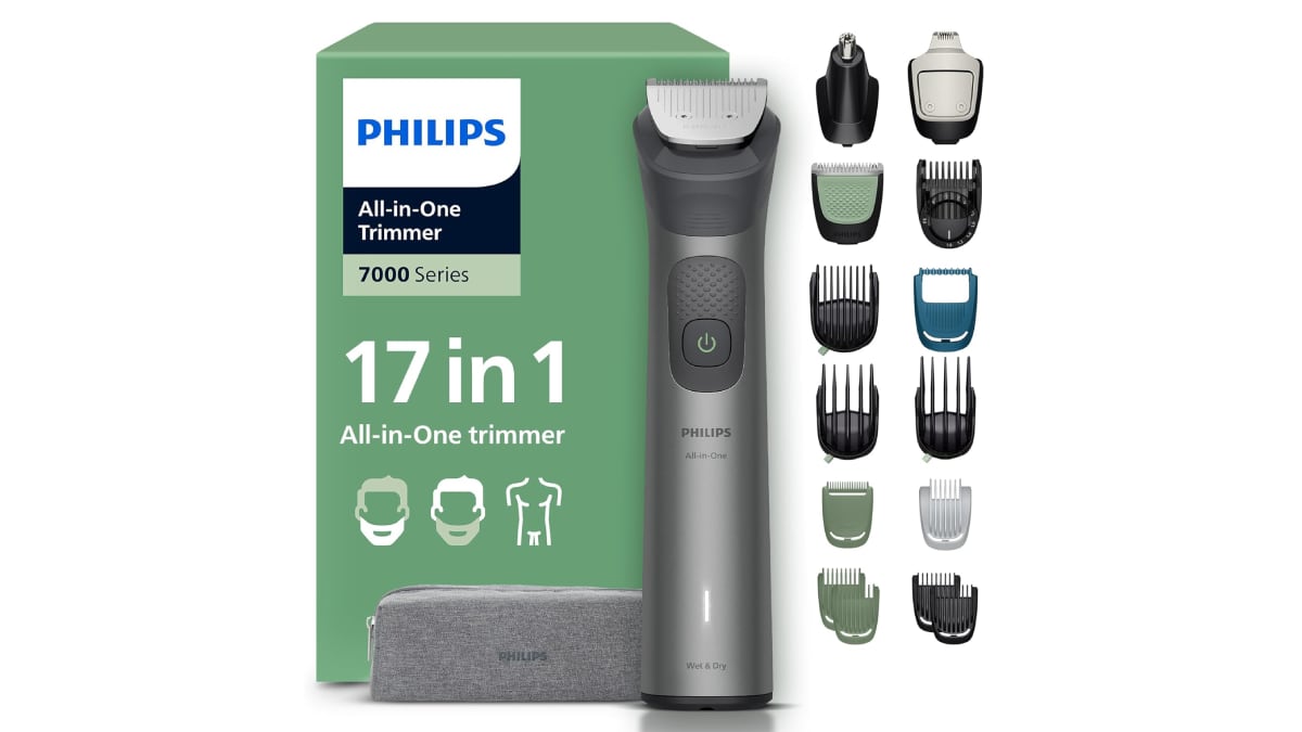 Recortadora de barca Philips con 17 accesorios incluidos.