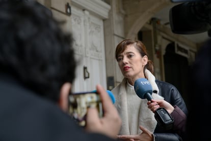 La portavoz de Sumar en el Congreso, Marta Lois, este lunes en Ourense.