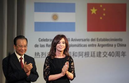 Hu Jintao junto a Cristina Fernández de Kirchner en su reciente visita a Argentina
