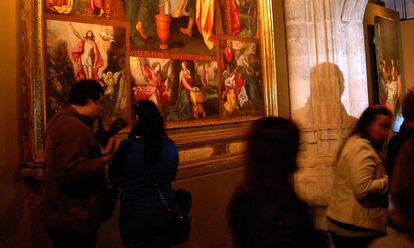 Visitantes a una de las exposiciones de 'Las edades del hombre', en Aranda del Duero en 2014.