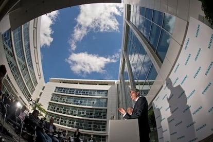 El presidente de Siemens ofreció esta semana una rueda de prensa en la sede de Múnich.
