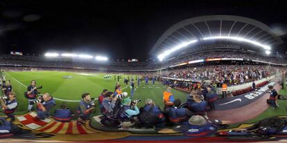 Imagen 360 del Camp Nou en el partido contra el Atlético.