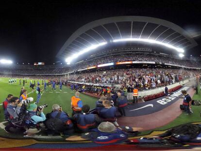 Imagen 360 del Camp Nou en el partido contra el Atlético.