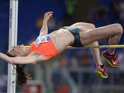 Ruth Beitia, este jueves en el Stadio Olimpico de Roma.