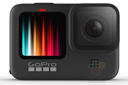 GoPro Hero 9 con pantalla en la parte frontal.