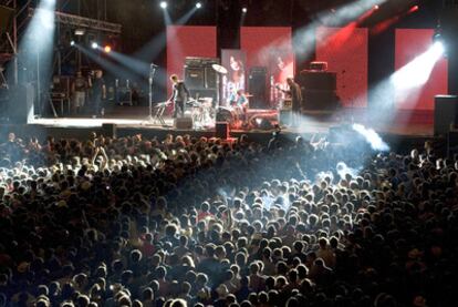 El grupo Battles, en un momento de su actuación en el Festival Primavera Sound.