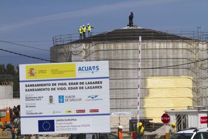 Obras de construcci&oacute;n de la depuradora de Vigo