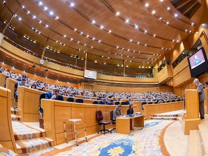 Un momento del pleno de este miércoles del Congreso, reunido excepcionalmente en el Senado.