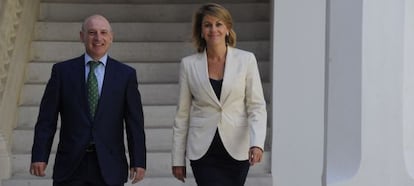 La presidenta de Castilla-La Mancha, Dolores de Cospedal, junto al presidente del Tribunal Superior de Justicia, Vicente Rouco.