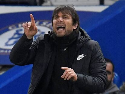 Conte, durante el duelo ante el Crystal Palace.