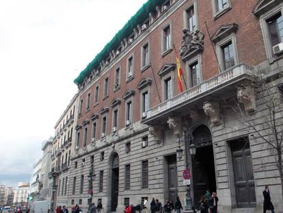 Fachada del Ministerio de Hacienda, en Madrid.