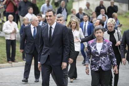 El president Pedro Sánchez a la seva arribada al funeral.