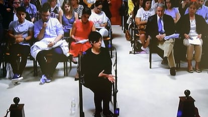 Rosario Porto testifies at her murder trial on Thursday.