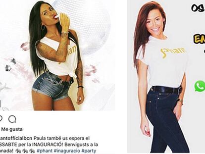 Dos publicaciones de la discoteca Phant en su cuenta de Instagram.