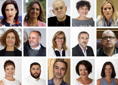 Els 15 diputats del PSOE que van votar no.