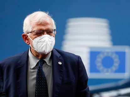 Josep Borrell, na cúpula europeia de Bruxelas na sexta-feira.