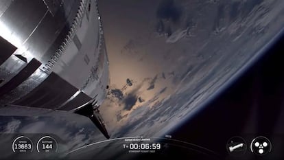 Vuelo de Starship  de SpaceX en el espacio