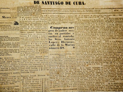 Anuncio de compra de esclavos de los hermanos López publicado en 1851 en 'El Redactor' de Santiago de Cuba.
